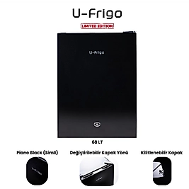 U-Frigo 68 LT Limited Edition 12/24V Kompresörlü Buzdolabı Temperli Cam Kapak SİYAH